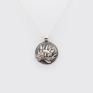 Protea cynaroides / King Protea / Koningsprotea Silver Jewellery Pendant