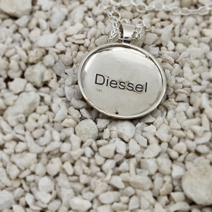 Naam van hond op een hanger in silver